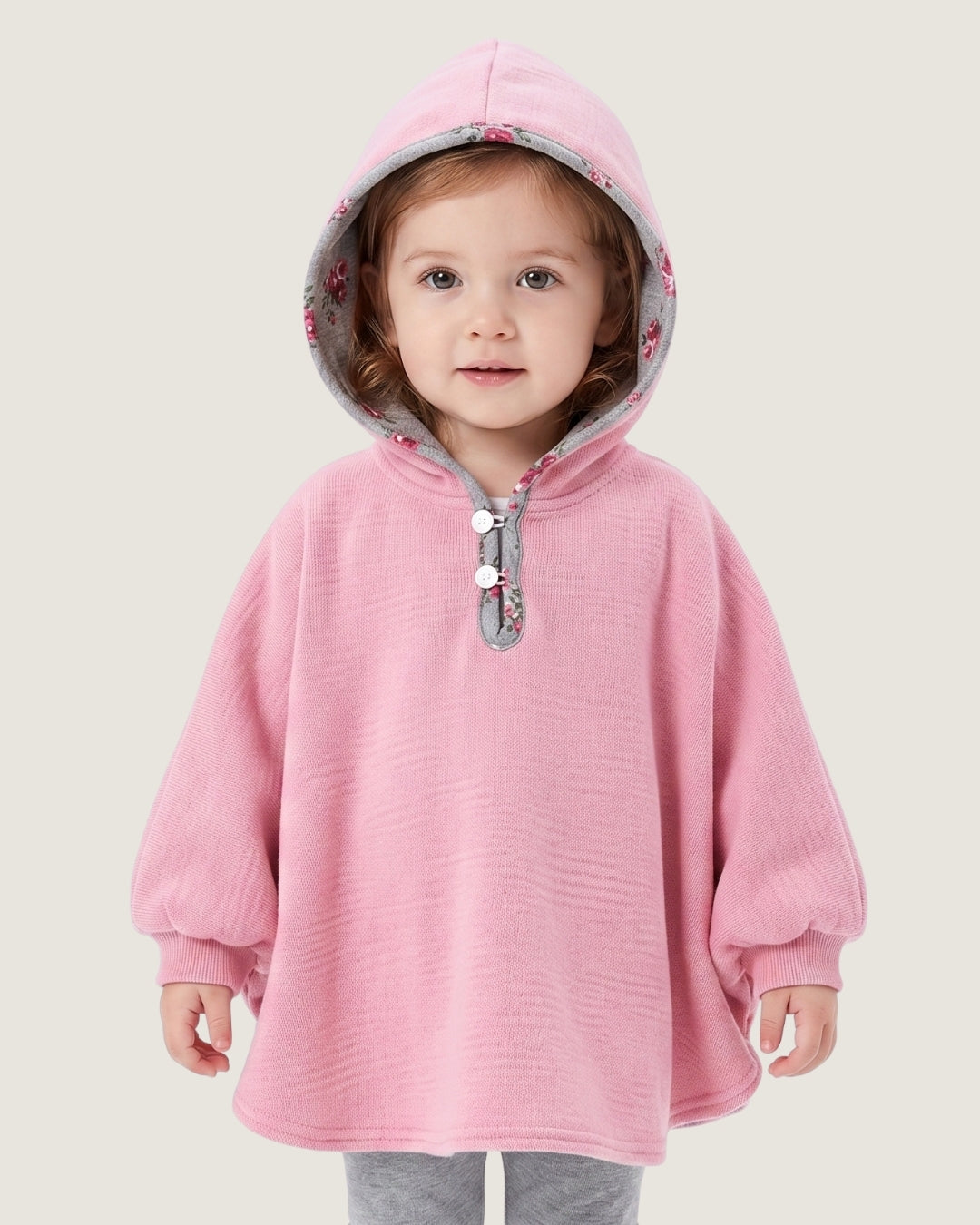 poncho-bebe-reversible-capuche-rose