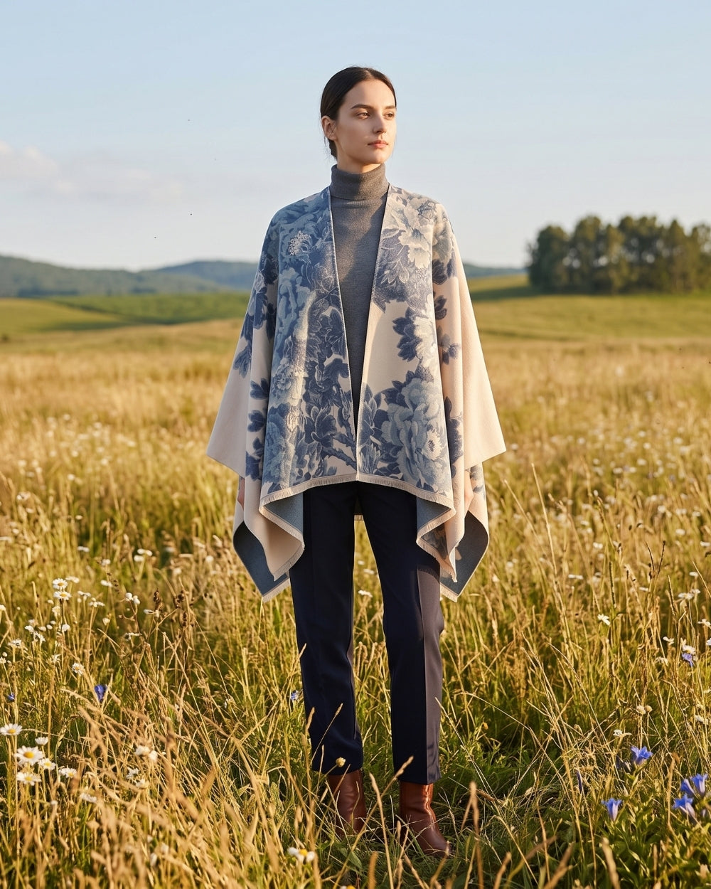 poncho-cape-femme-motif-floral-vintage-situation