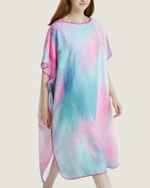 poncho-de-bain-en-microfibre-a-capuche-tie-dye-profil