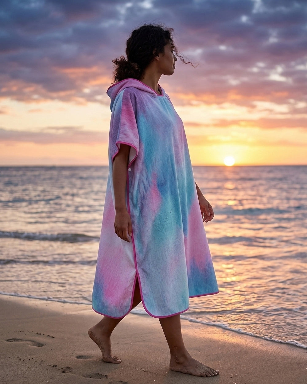 poncho-de-bain-en-microfibre-a-capuche-tie-dye-situation-plage-sunset
