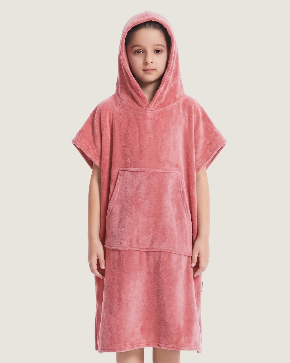 poncho-de-bain-enfant-a-capuche-en-microfibre-rose