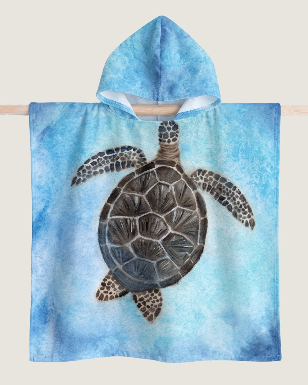 poncho-de-bain-enfant-en-microfibre-a-capuche-tortue-de-mer-etendu