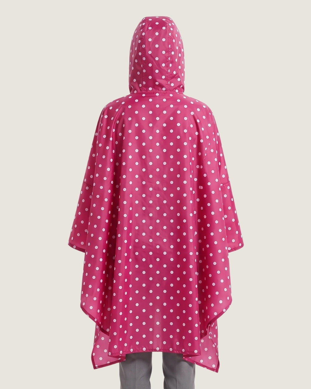 poncho-de-pluie-capuche-impermeable-motif-pois-fuschia-dos