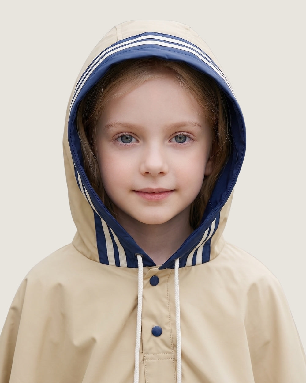 poncho-de-pluie-enfant-capuche-impermeable-beige-closeup-capuche