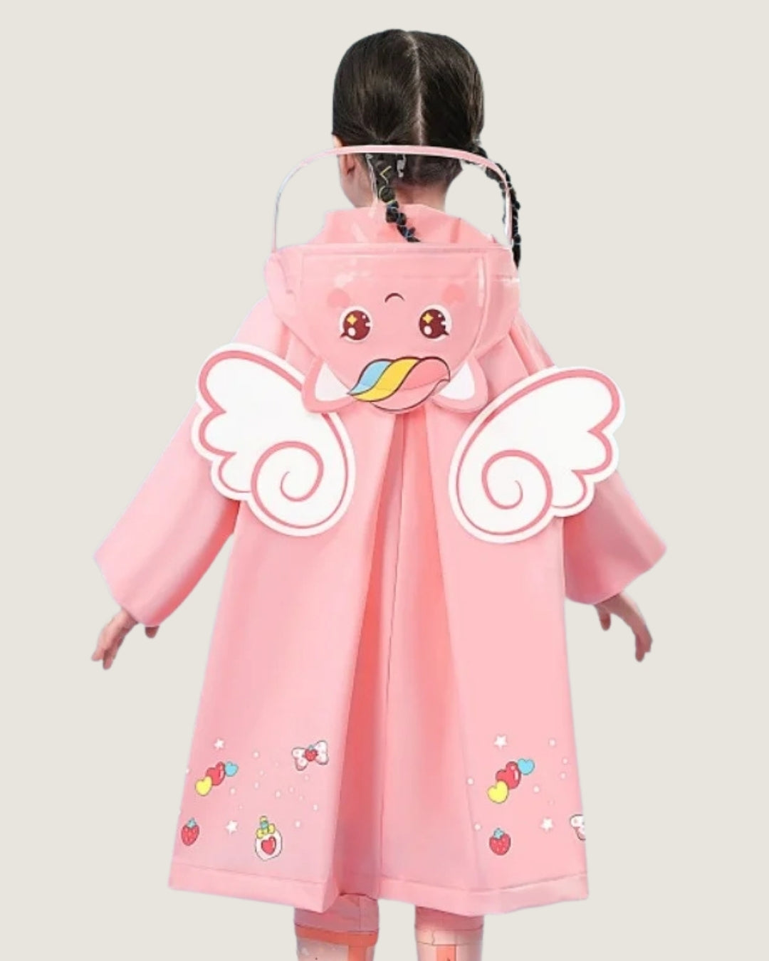 poncho-de-pluie-enfant-fille-licorne-impermeable-capuche-dos