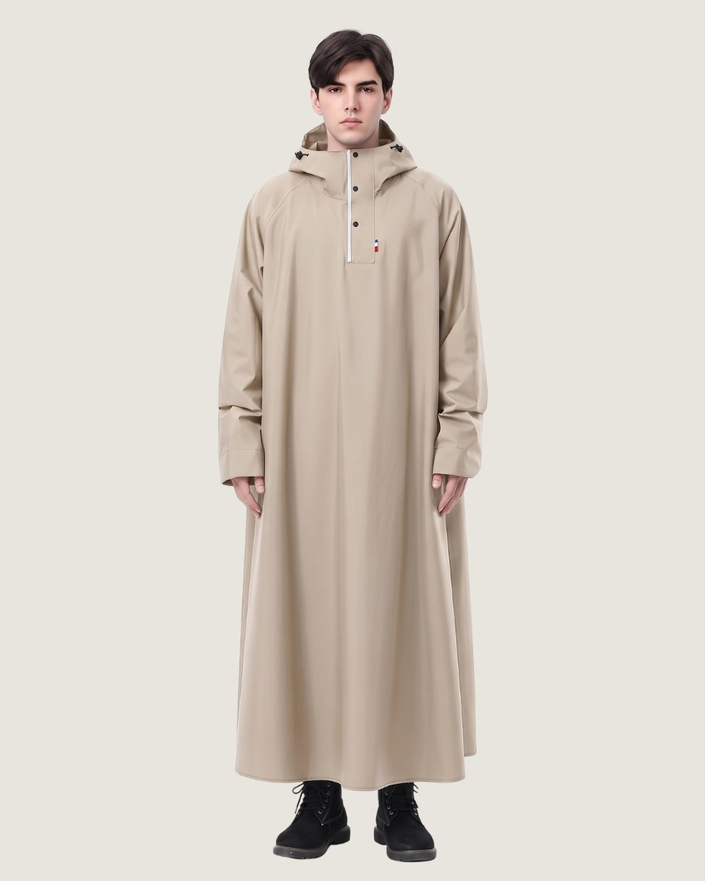 poncho-de-pluie-impermeable-capuche-pour-scooter-et-velo-beige-variant