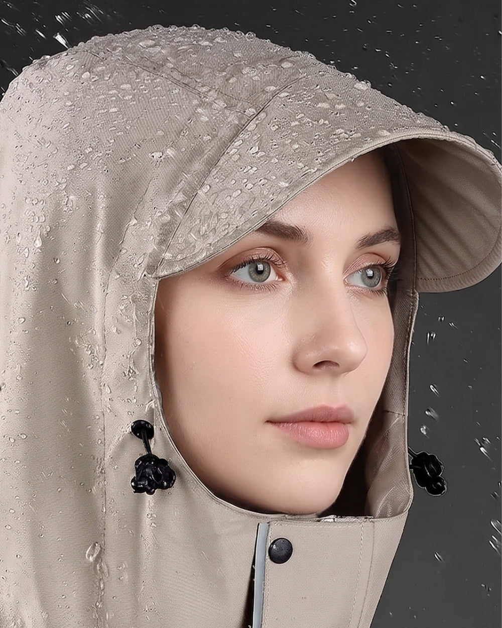 poncho-de-pluie-impermeable-capuche-pour-scooter-et-velo-beige-visiere