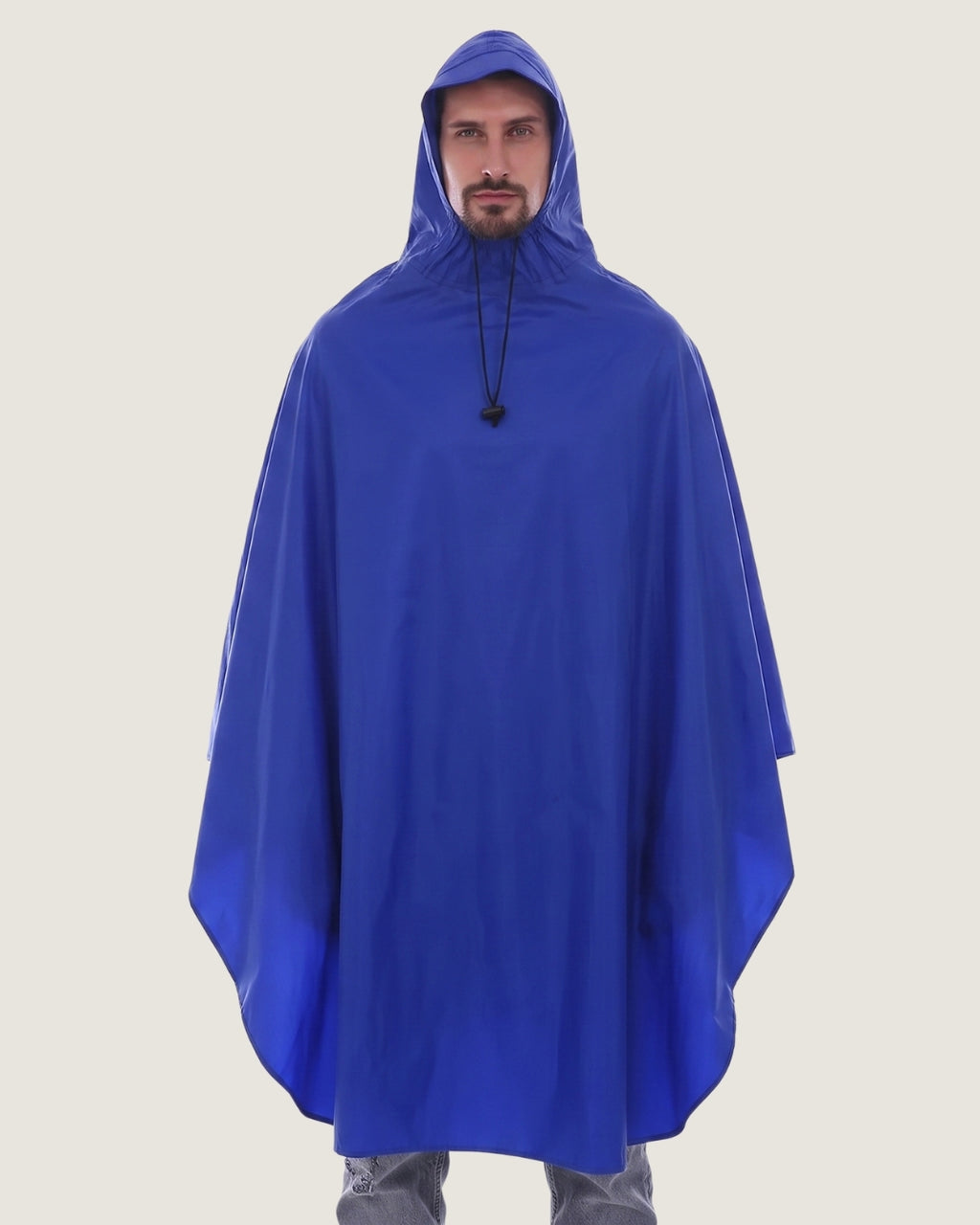 poncho-de-pluie-velo-impermeable-capuche-bleu