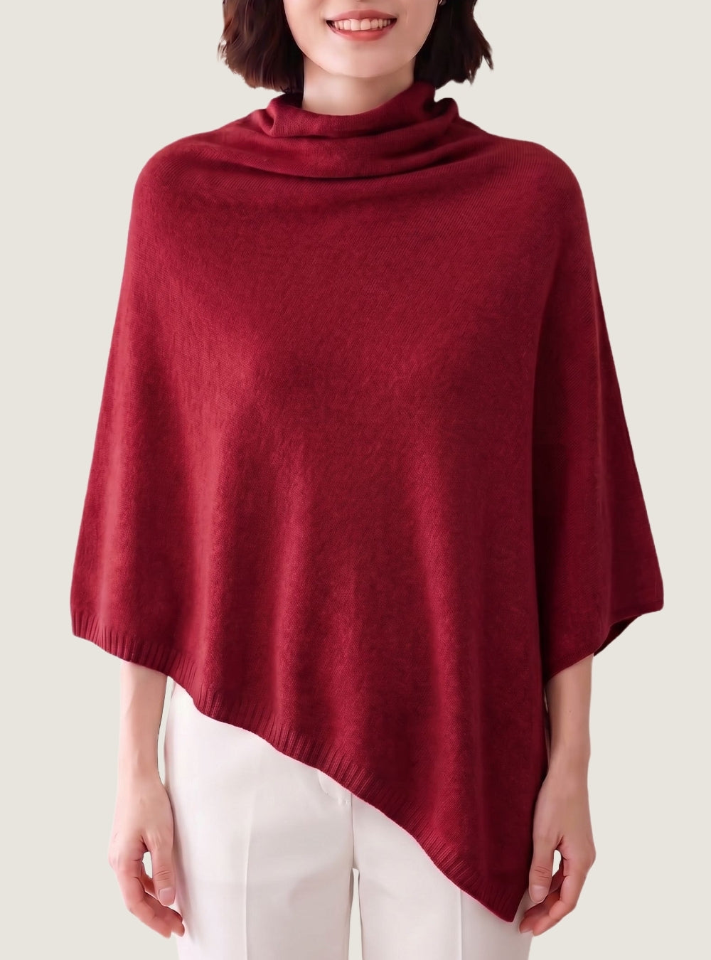 poncho-en-laine-femme-col-roule-bourgogne-model