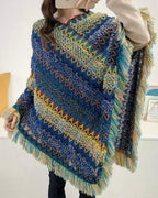 poncho-femme-chaud-franges-style-peruvien-situation-bleu
