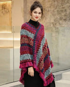 poncho-femme-chaud-franges-style-peruvien-situation-magenta