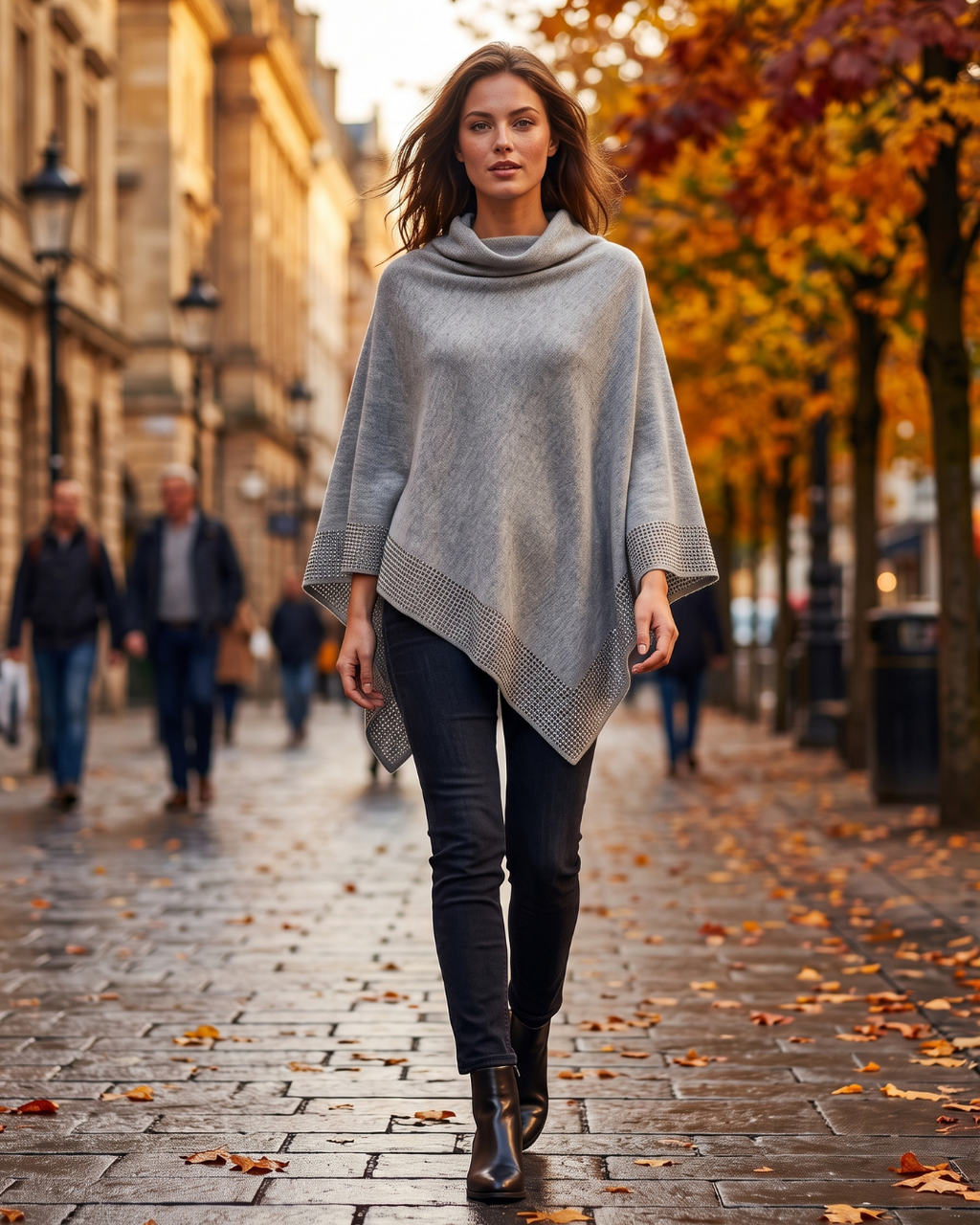 poncho-femme-chic-bordure-strass-situation-face