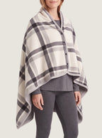poncho-femme-plaid-tartan-polaire-blanc-profil