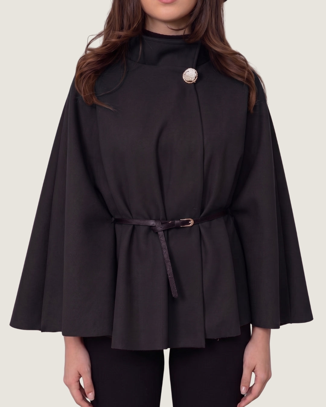 poncho-manteau-femme-chic-ceinture-noir