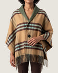 poncho-manteau-femme-franges-et-rayures-vintage-beige