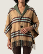 poncho-manteau-femme-franges-et-rayures-vintage-beige
