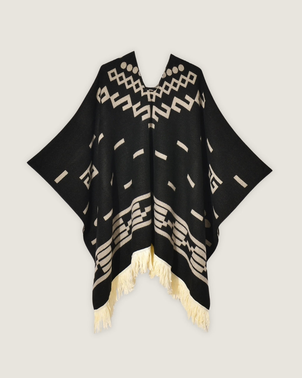 poncho-mexicain-franges-motif-azteque-studio-noir-plat