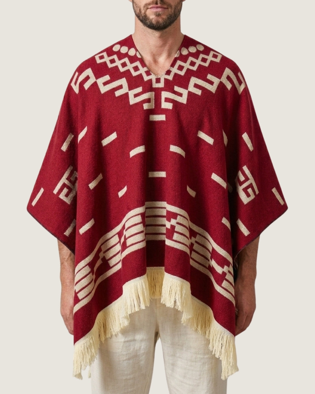 poncho-mexicain-franges-motif-azteque-studio-rouge