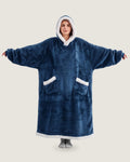 poncho-plaid-a-capuche-chaud-bleu-marine