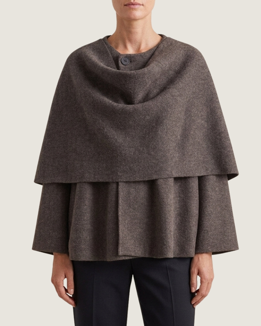 poncho-pull-femme-col-chale-model-gris-brun