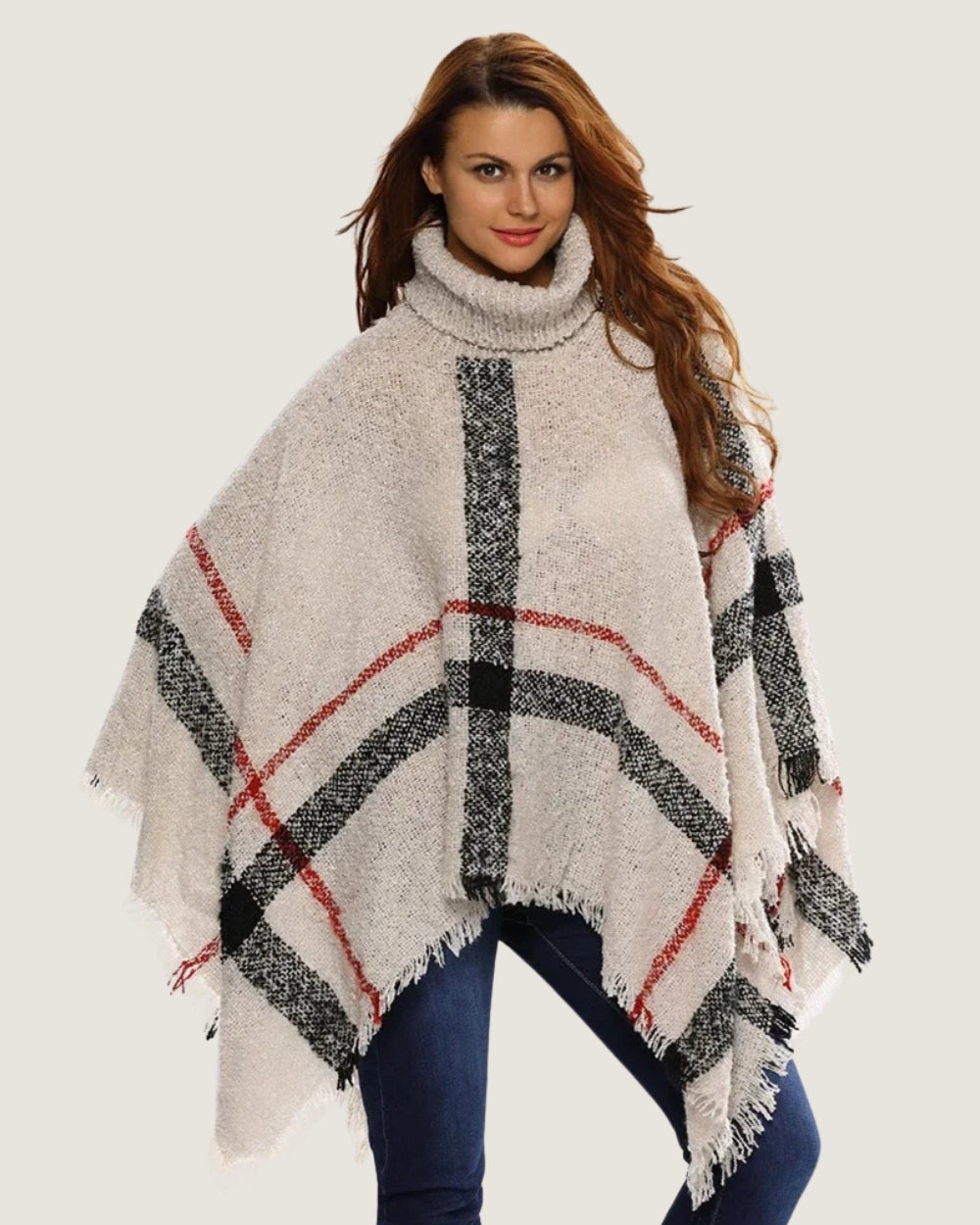poncho-pull-femme-col-roule-et-franges-style-plaid-tartan-chic-beige
