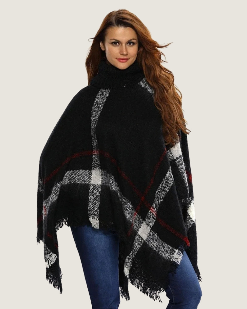 poncho-pull-femme-col-roule-et-franges-style-plaid-tartan-chic-noir