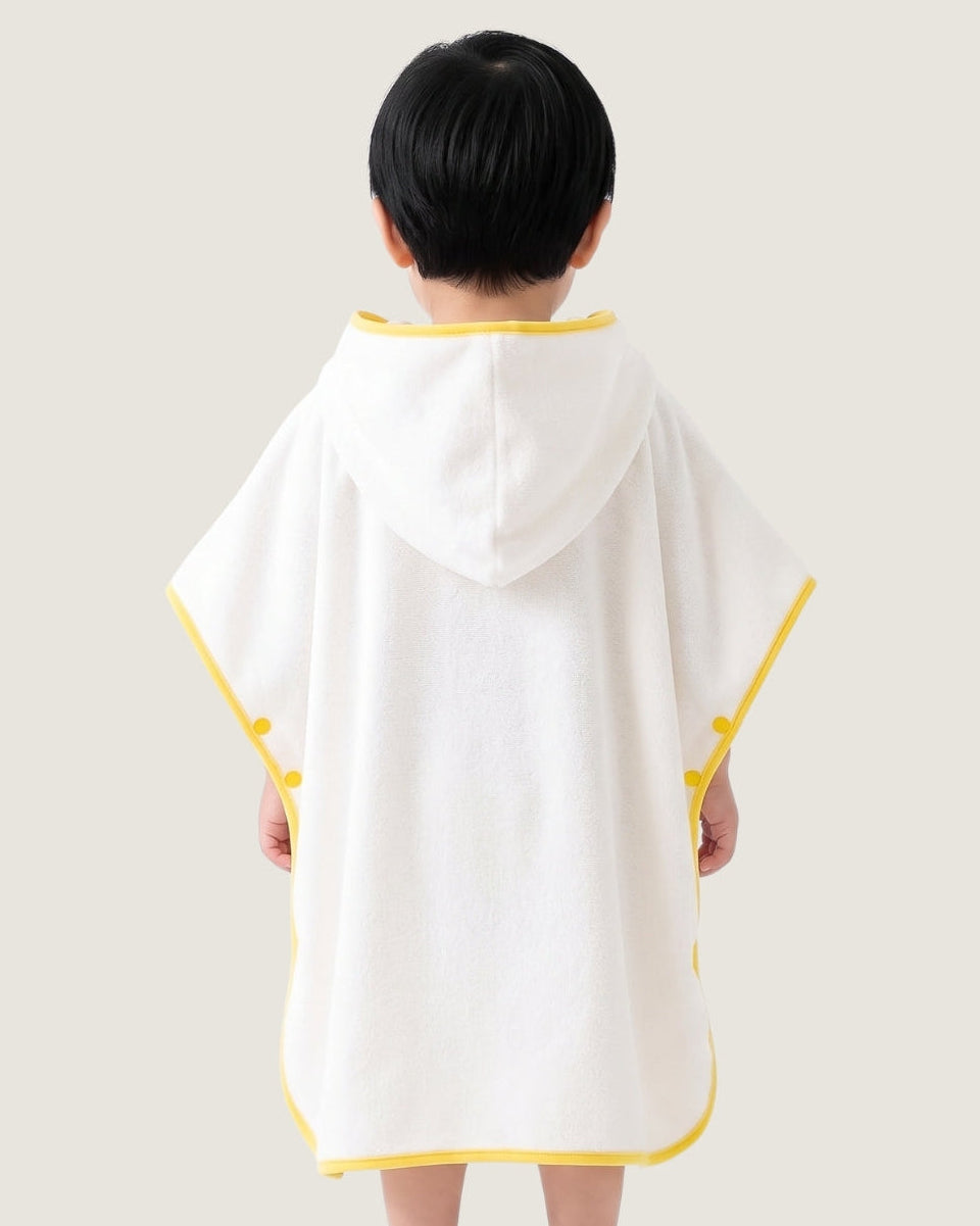 poncho-serviette-de-bain-bebe-capuhe-animaux-brodes-jaune-dos