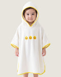 poncho-serviette-de-bain-bebe-capuhe-animaux-brodes-jaune