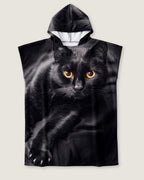 poncho-serviette-de-bain-en-microfibre-capuche-chat-noir-plat